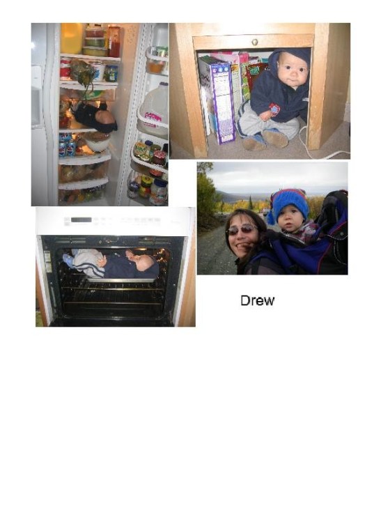 Photos of Drew, staged by Joolee