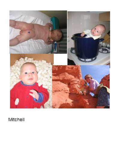 Photos of Mitchell, staged by Joolee